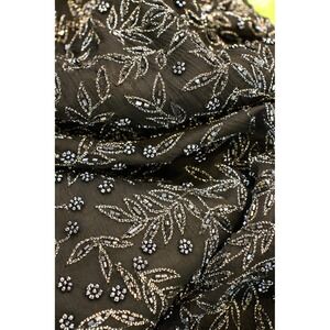 Vintage‎ Beaded Black Silk Top 36 bust Evening Party Blouse Formal Mother Medium